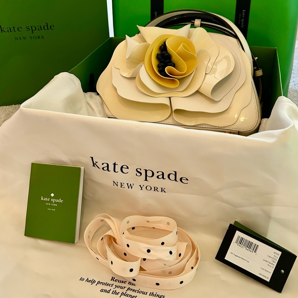 $$‼️DROP!! $148 NWT KS BAGCHARM FREE W/ KS Flora Patent Leather3D Bag! - Picture 12 of 17